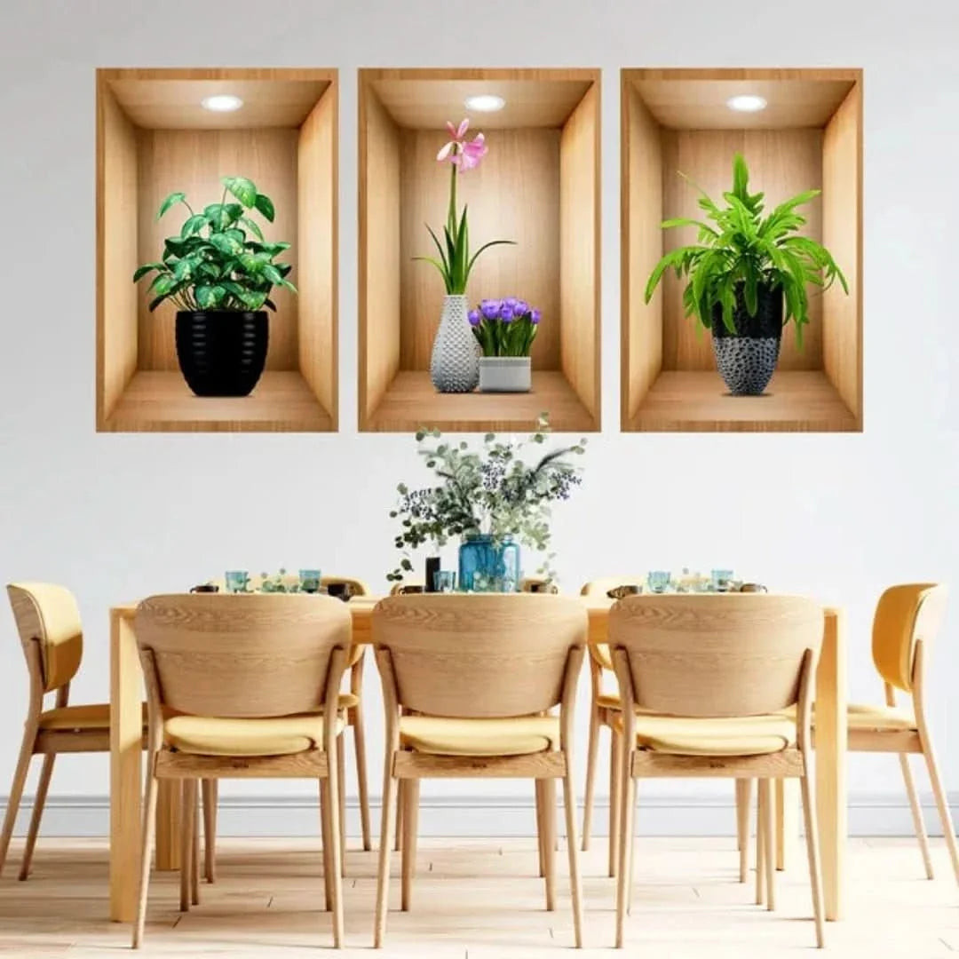 Print Sticker | 3D Flower Vase Wall Sticker