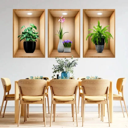 Print Sticker | 3D Flower Vase Wall Sticker