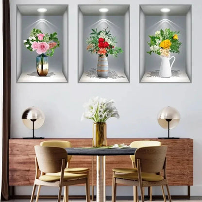 Print Sticker | 3D Flower Vase Wall Sticker