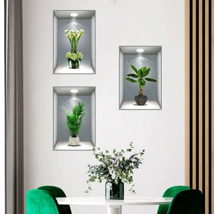 Print Sticker | 3D Flower Vase Wall Sticker