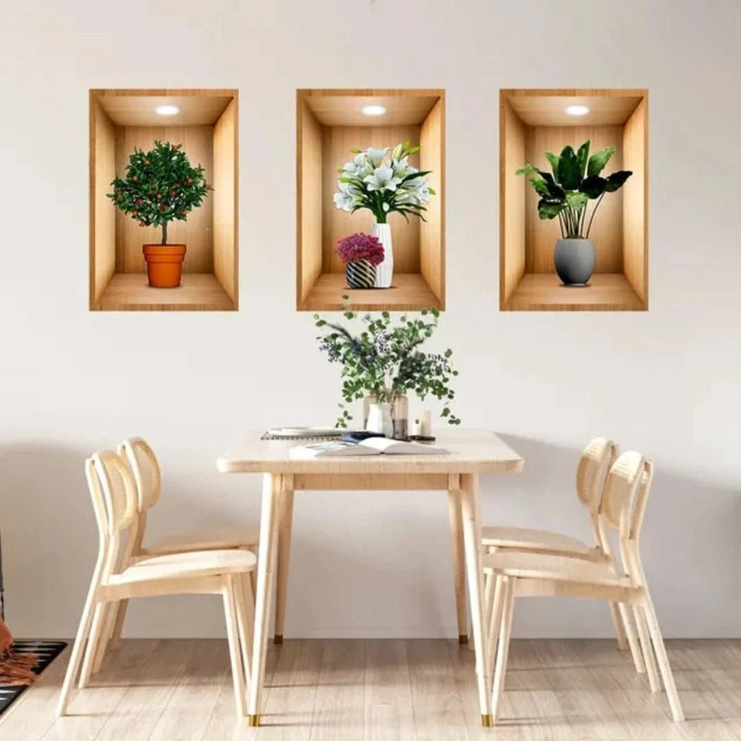 Print Sticker | 3D Flower Vase Wall Sticker