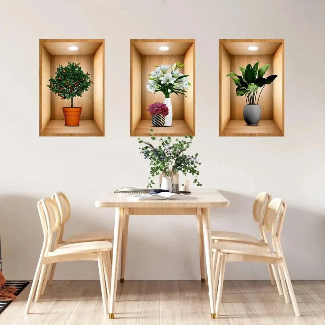 Print Sticker | 3D Flower Vase Wall Sticker