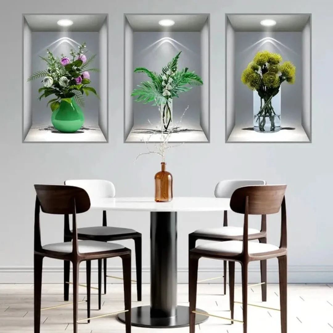 Print Sticker | 3D Flower Vase Wall Sticker