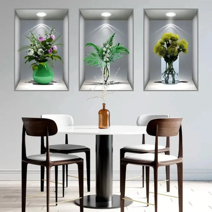 Print Sticker | 3D Flower Vase Wall Sticker