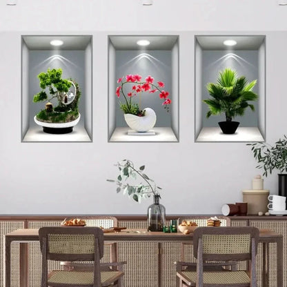 Print Sticker | 3D Flower Vase Wall Sticker