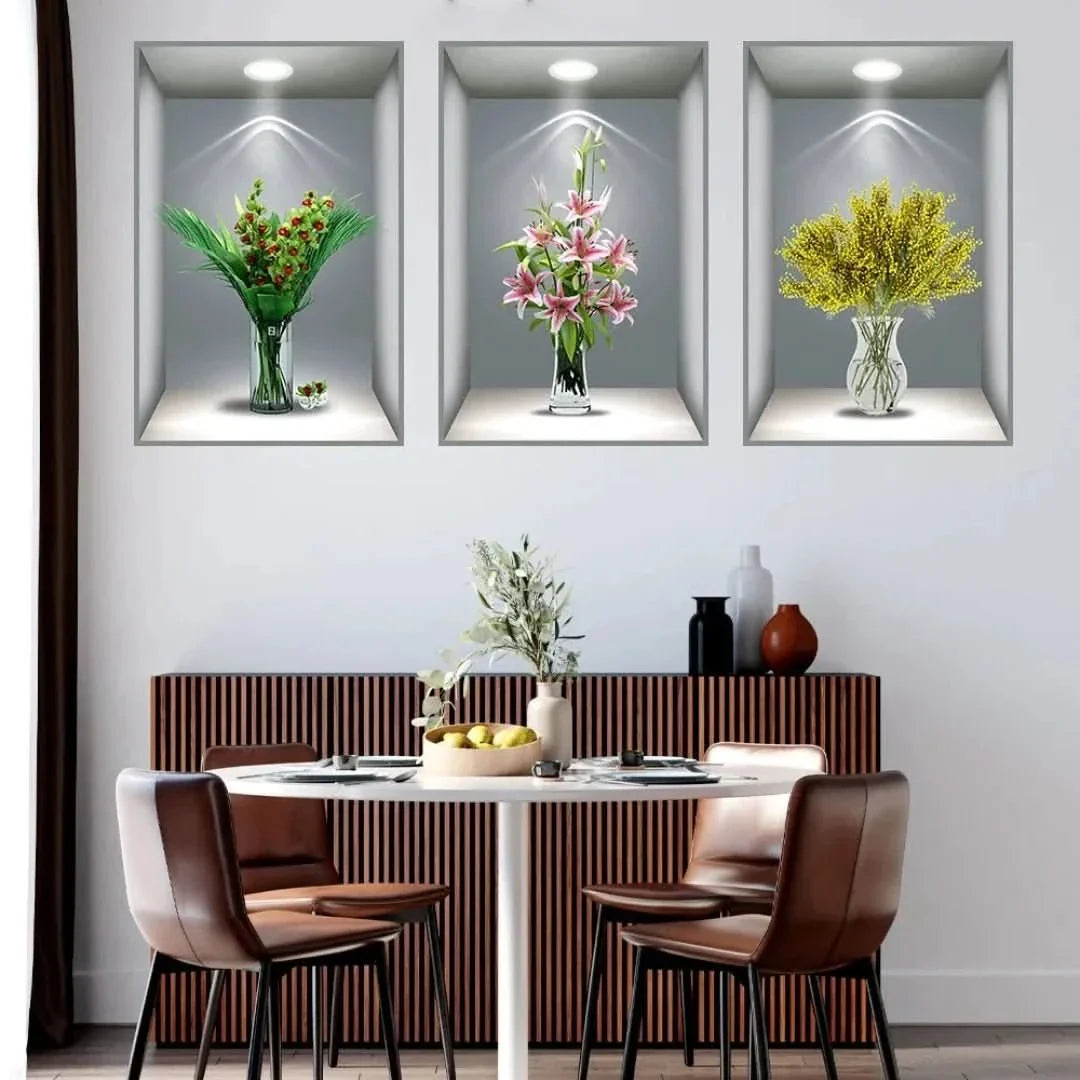 Print Sticker | 3D Flower Vase Wall Sticker