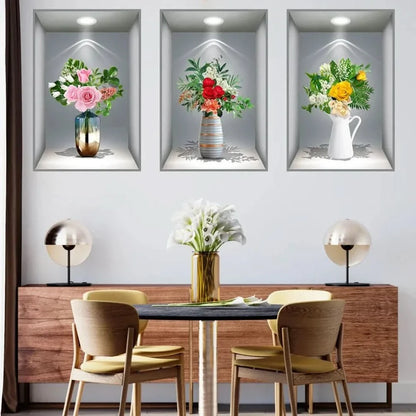 Print Sticker | 3D Flower Vase Wall Sticker
