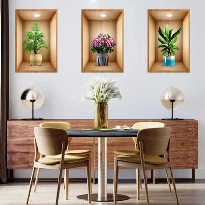 Print Sticker | 3D Flower Vase Wall Sticker
