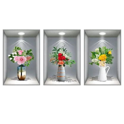 Print Sticker | 3D Flower Vase Wall Sticker
