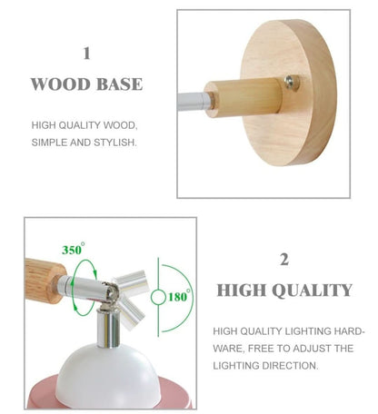 Lámpara de pared Collin giratoria con interruptor de cadena