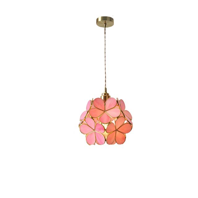 Lampă suspendată din sticlă în formă de floare, design nordic