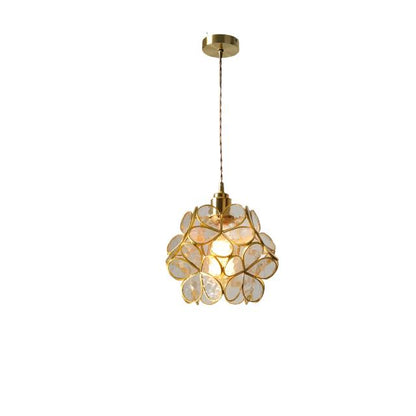 Lampă suspendată din sticlă în formă de floare, design nordic