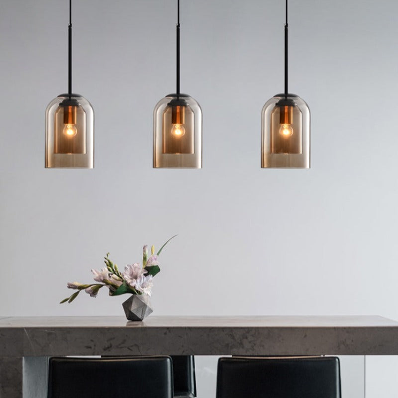 Retro Pendant Lamp with Double Glass – Stylish Lighting