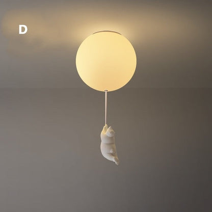 Playful Ceiling Lamp with Bears and Balloon Lights for Children's Room