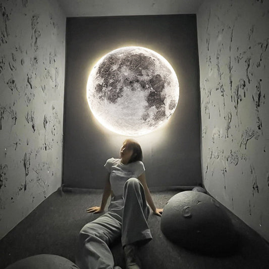 Lámpara de techo LED 3D Luna y Tierra