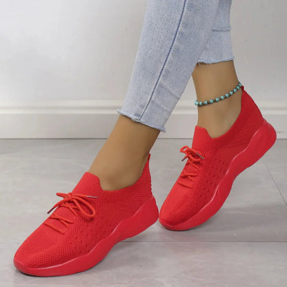 Yuna – Breathable Mesh Women's Sneakers with Laces and Platform Sole
