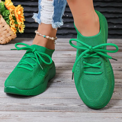 Yuna – Breathable Mesh Women's Sneakers with Laces and Platform Sole