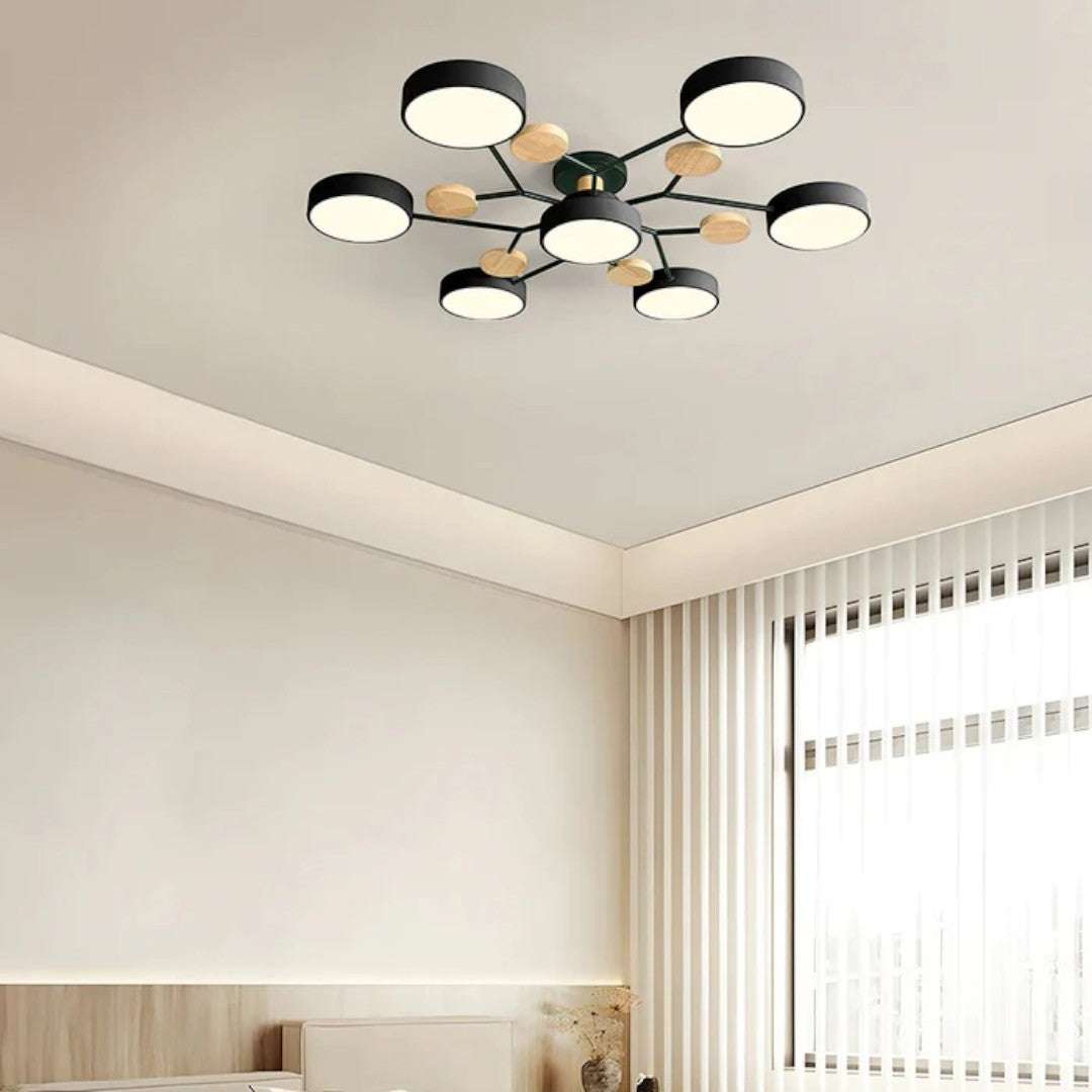 Moderna plafoniera rotonda a LED – Illuminazione potente con molteplici punti luce