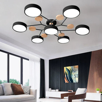Moderna plafoniera rotonda a LED – Illuminazione potente con molteplici punti luce