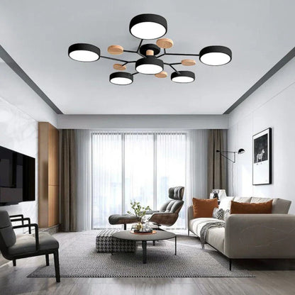 Moderna plafoniera rotonda a LED – Illuminazione potente con molteplici punti luce