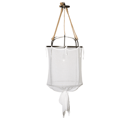 Boho Linen Pendant Light with Rustic Elegance