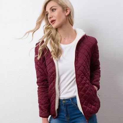 Chaqueta acolchada ligera y plegable para mujer, con capucha y bolsa de almacenamiento