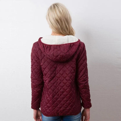 Chaqueta acolchada ligera y plegable para mujer, con capucha y bolsa de almacenamiento