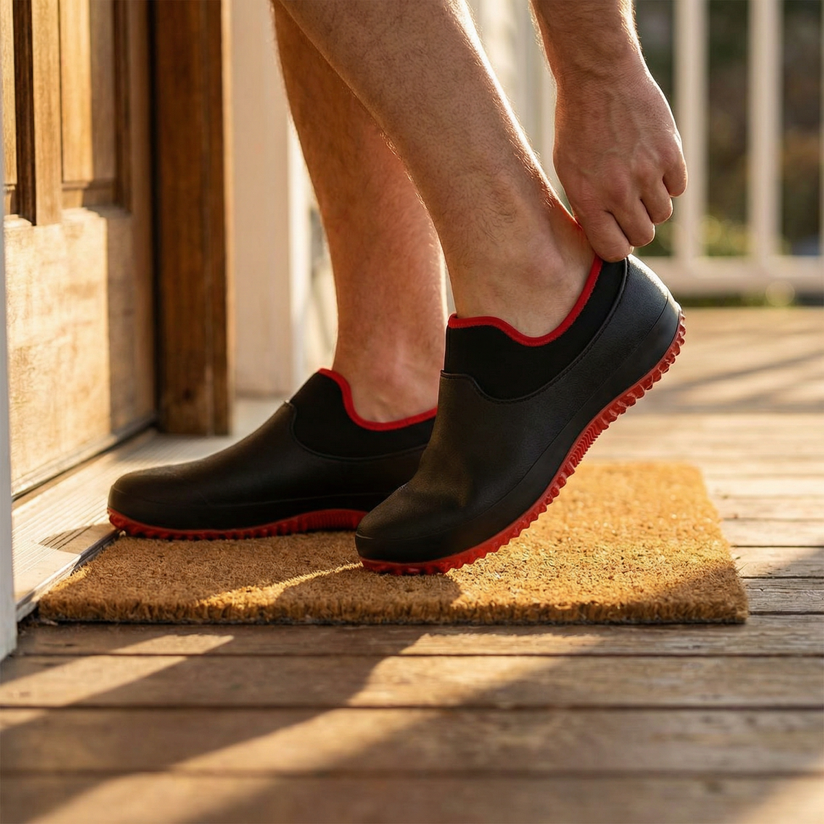 Waterdichte instapwerkschoenen voor heren met antislipzool en comfortabele pasvorm