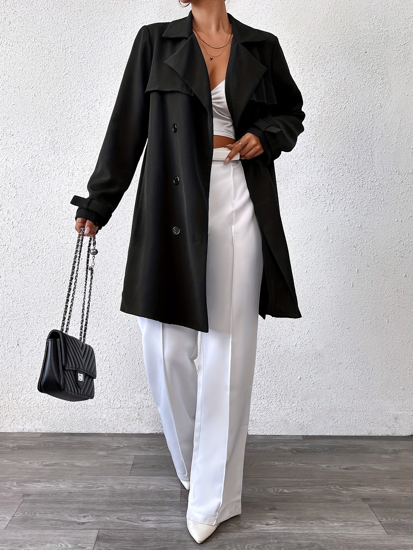 Remy | Reversible Long Coat with Tie Waist