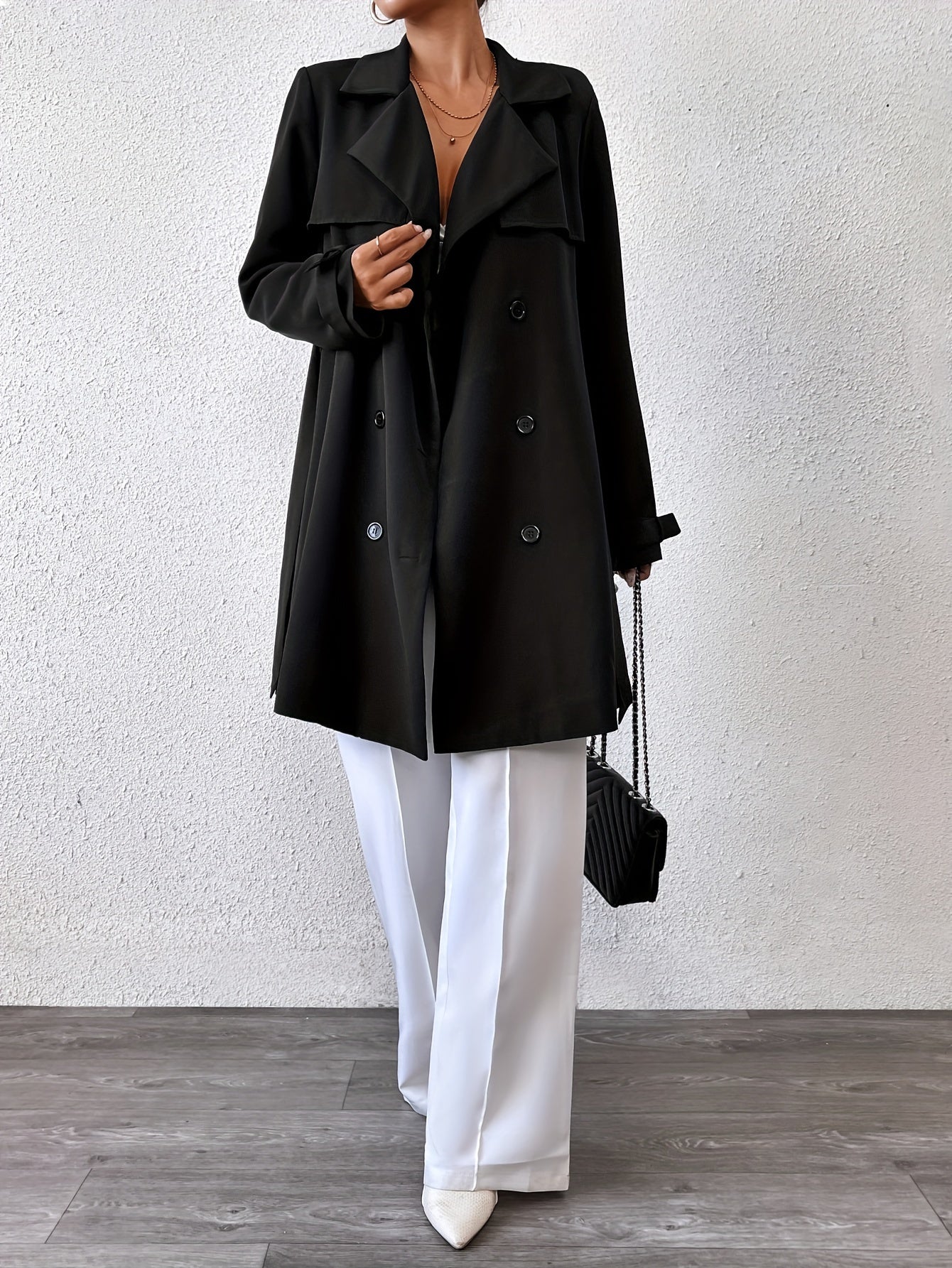 Remy | Reversible Long Coat with Tie Waist