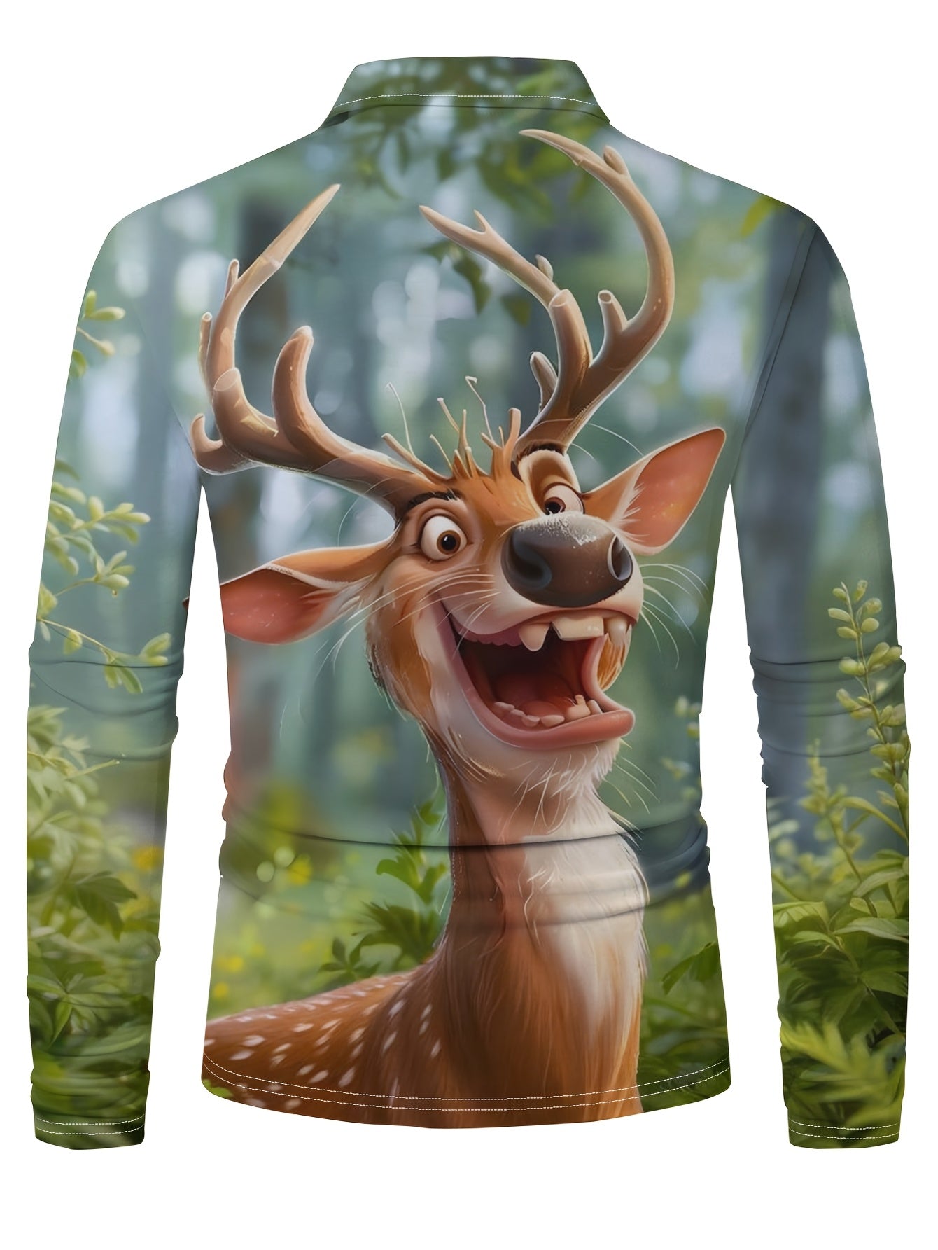 Rens | Chemise de Noël pour hommes avec imprimé de renne et manches longues