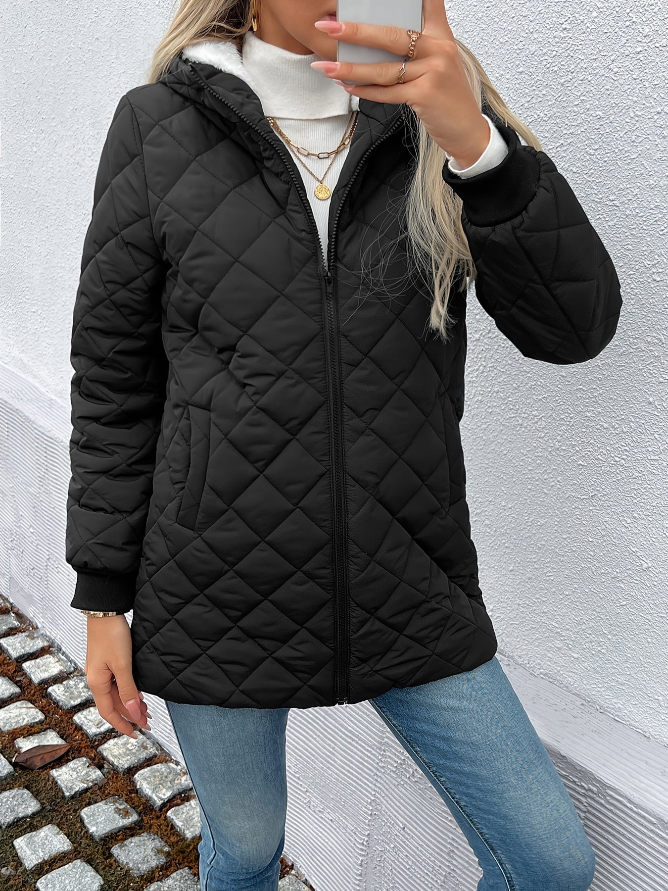 Romy | Veste matelassée matelassée avec fermeture éclair