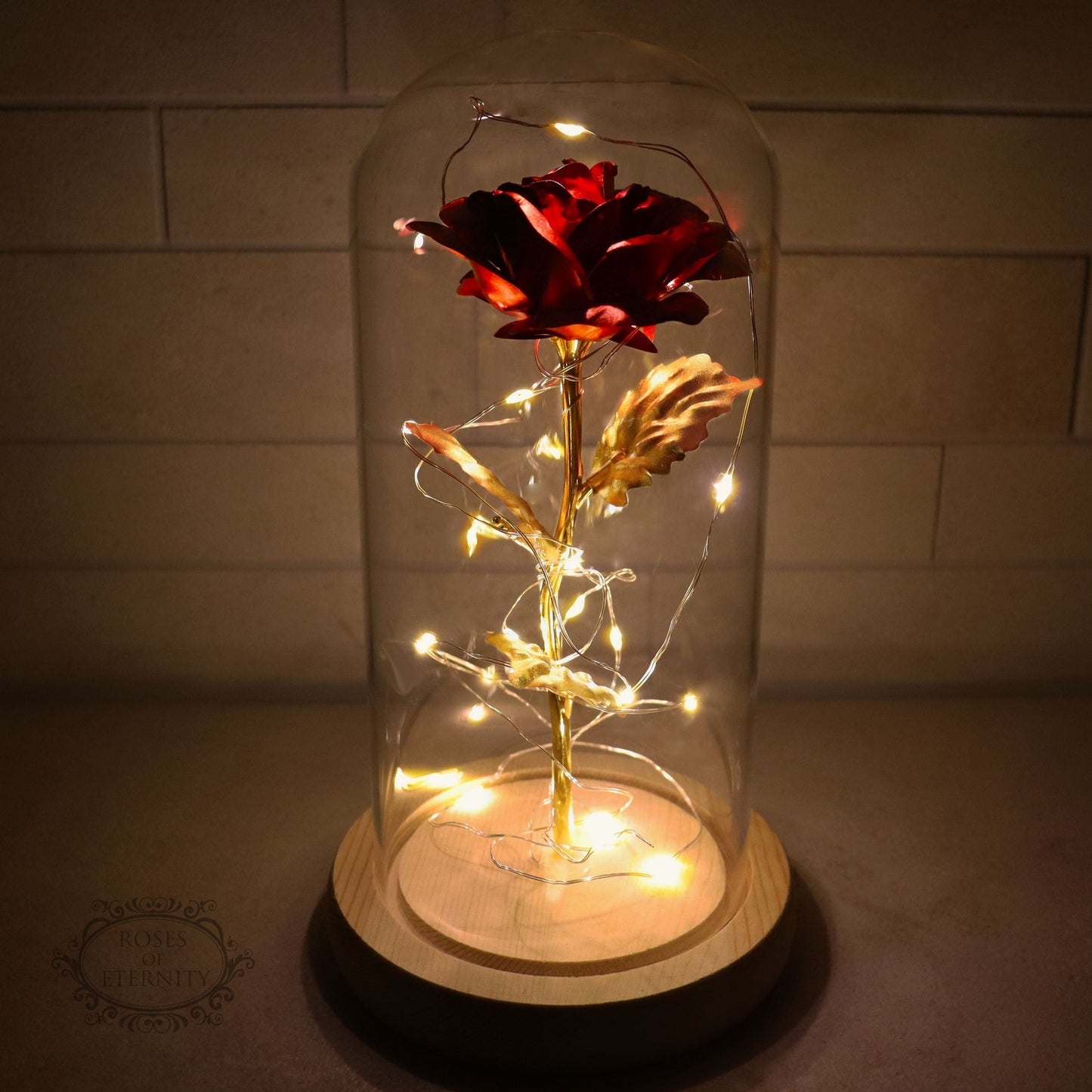 Rose | Rose de couleur or dans un verre
