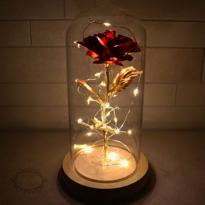 Rose | Rose de couleur or dans un verre