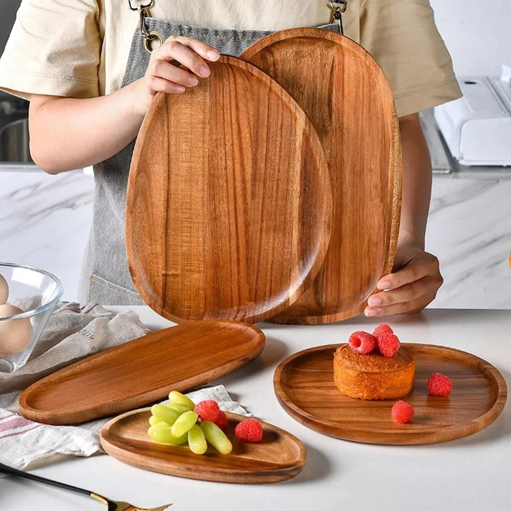 Royal Acacia Wood Serving Tray - Stylish - Durable - Perfect for Parties