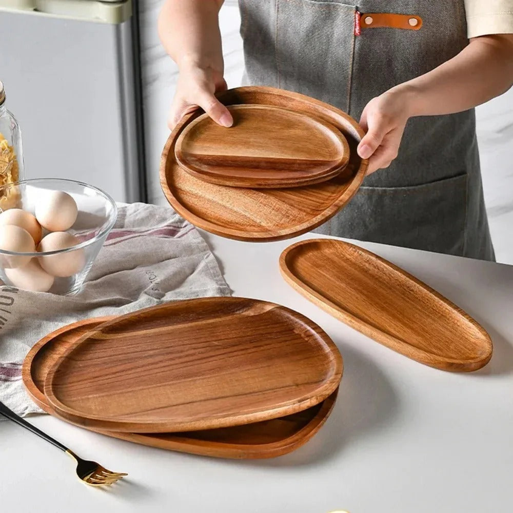 Royal Acacia Wood Serving Tray - Stylish - Durable - Perfect for Parties