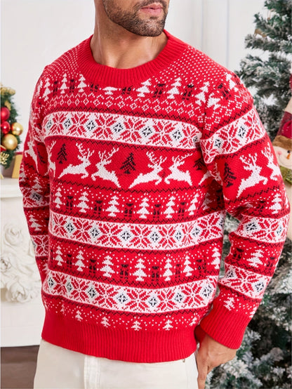 Ruben | Pull homme tricoté festif de Noël avec motif de renne