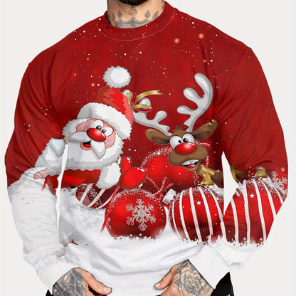 Ruben | Sweat-shirt à col rond pour homme Père Noël et Renne