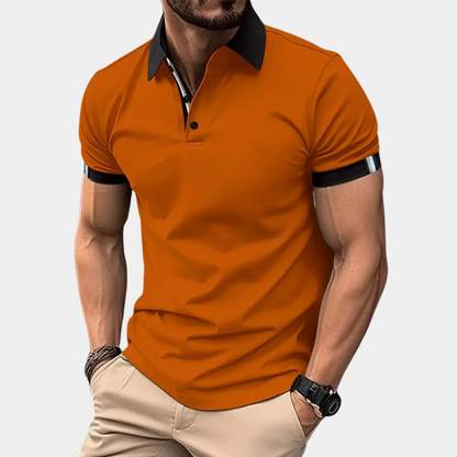 Ruben | Chemise d'été orange pour homme à manches courtes