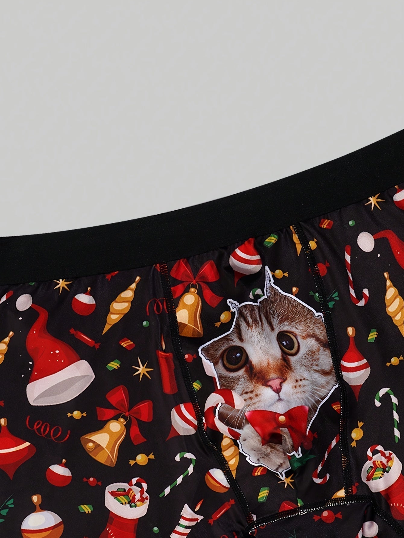 Ruben | Boxers élégants pour hommes avec imprimé chat de Noël
