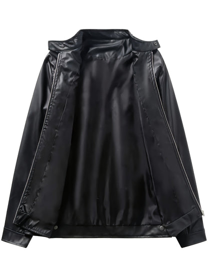 Ruben | Veste élégante en cuir PU avec blocs de couleur et design multi-zips