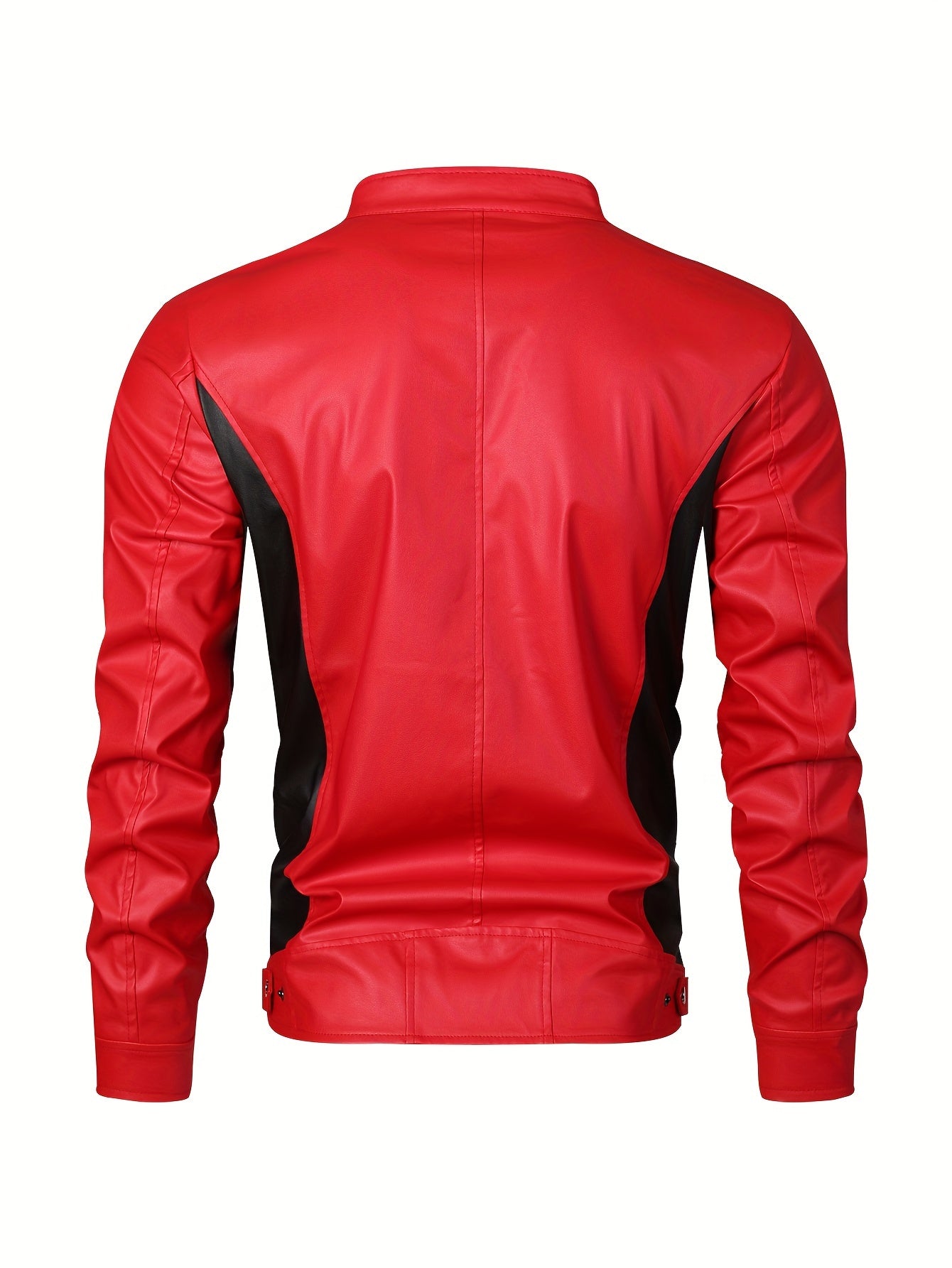 Ruben | Veste élégante en cuir PU avec blocs de couleur et design multi-zips