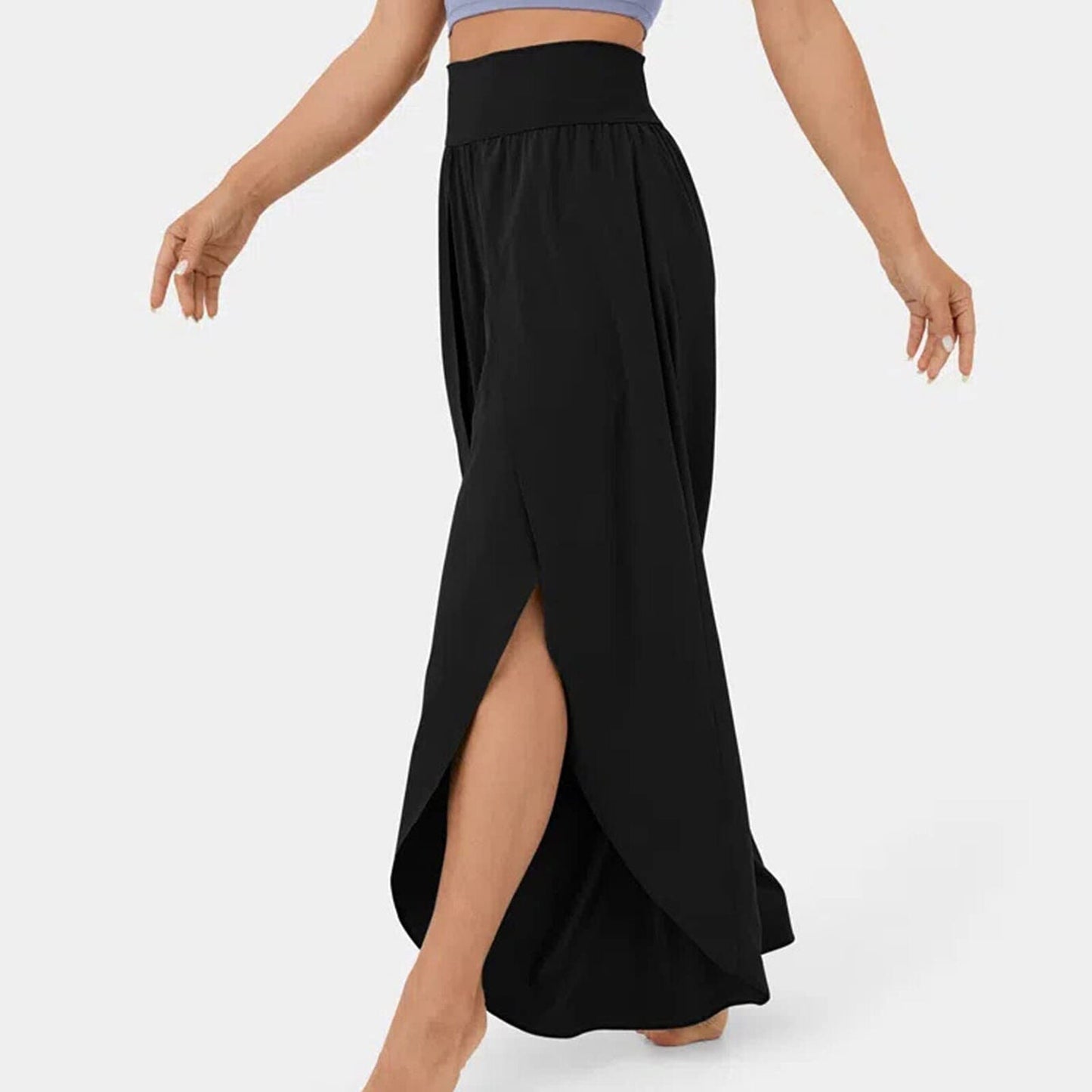 High-Waist Palazzo Pants with Flowing Legs