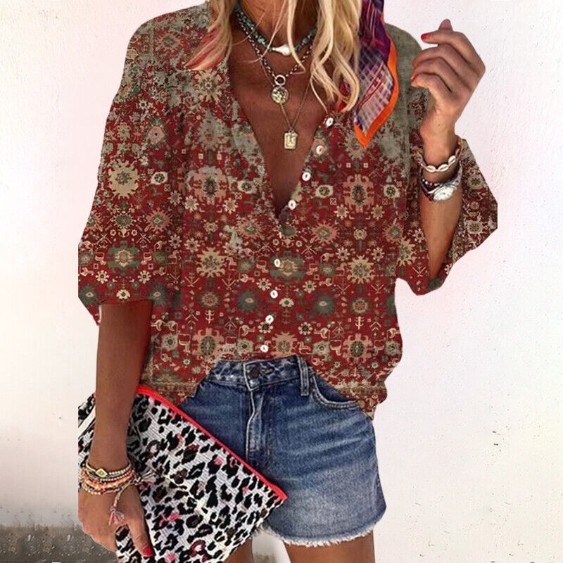 Ayla - Boho-blouse met bloemenprint voor dames