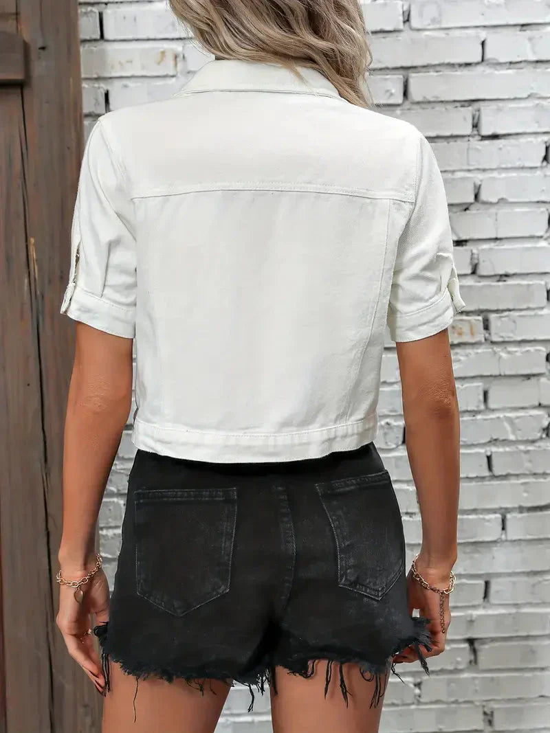 Veste en jean Sabrine | Chemise en jean à manches courtes pour femmes