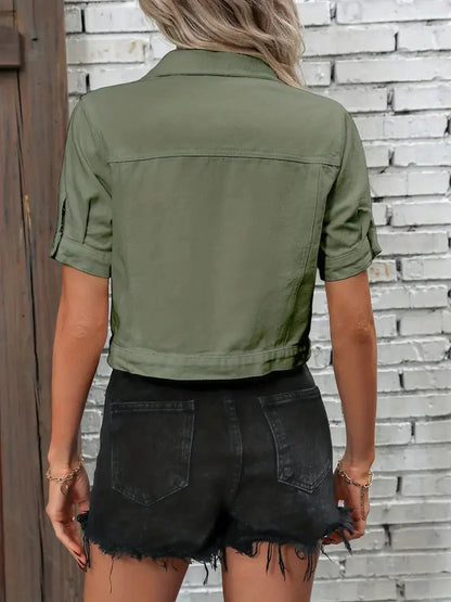 Veste en jean Sabrine | Chemise en jean à manches courtes pour femmes