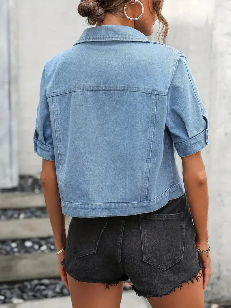 Veste en jean Sabrine | Chemise en jean à manches courtes pour femmes