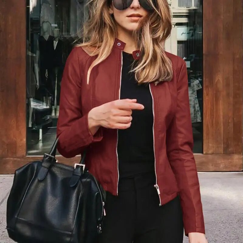 Sannela | Veste classique en cuir pour femme