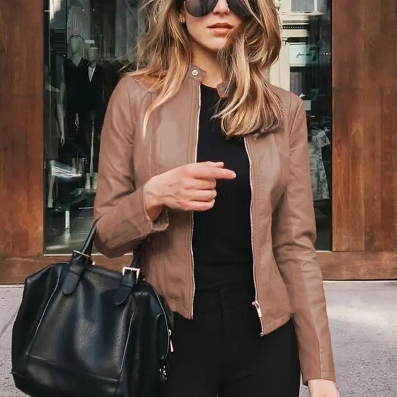 Sannela | Veste classique en cuir pour femme