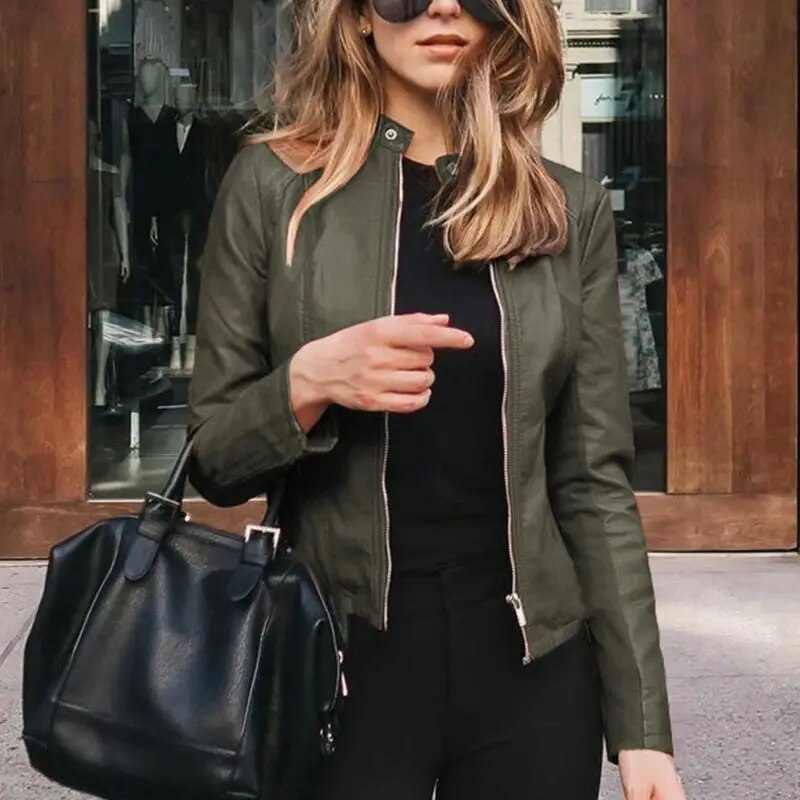 Sannela | Veste classique en cuir pour femme